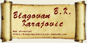 Blagovan Karajović vizit kartica